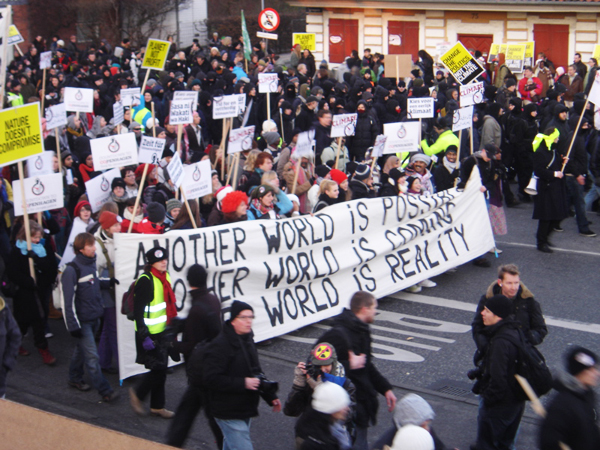 COP15 protestuotojai